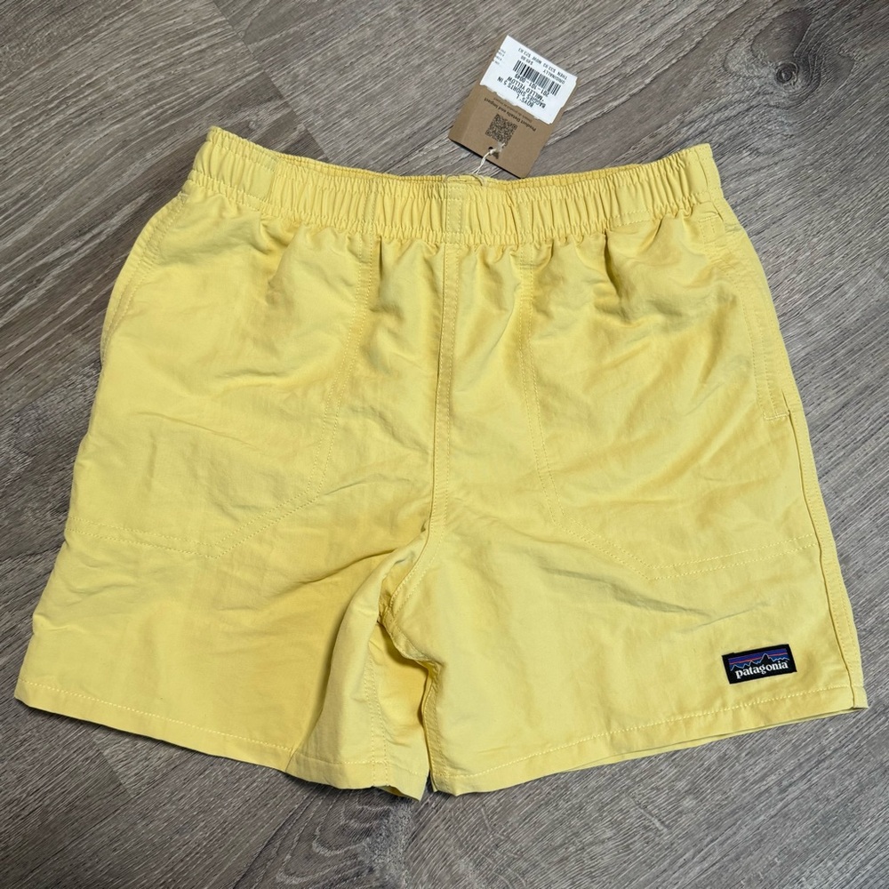 NWT Patagonia Kids Baggies Shorts 5" Lined-Milled Yellow